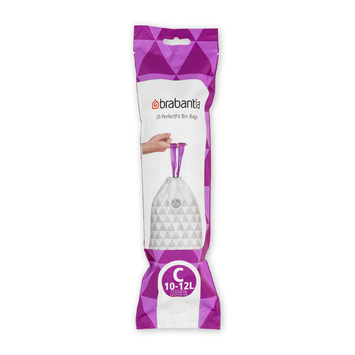 Afvalzak met trekbandsluiting 'PerfectFit' C, 10-12 liter (20 stuks/rol)