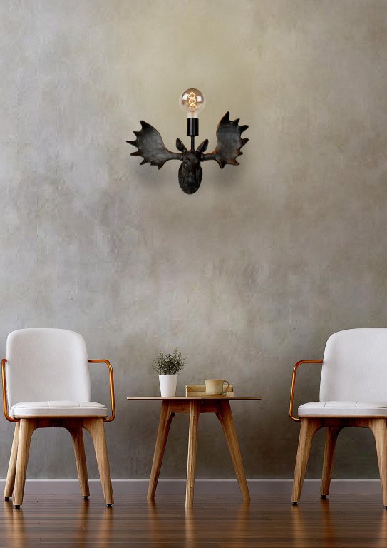 Lucide Moose wandlamp zwart