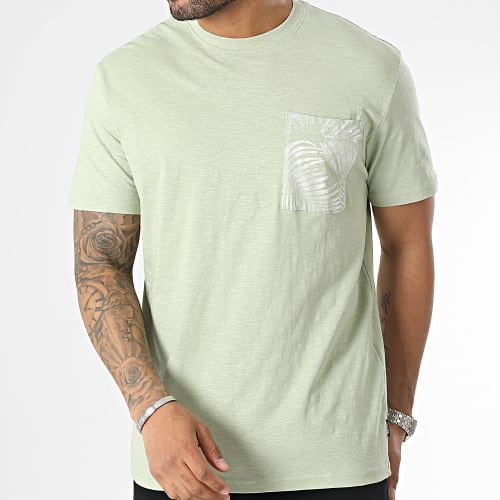 Tee Shirt A Poche Poitrine Perry Life Vert Clair Floral