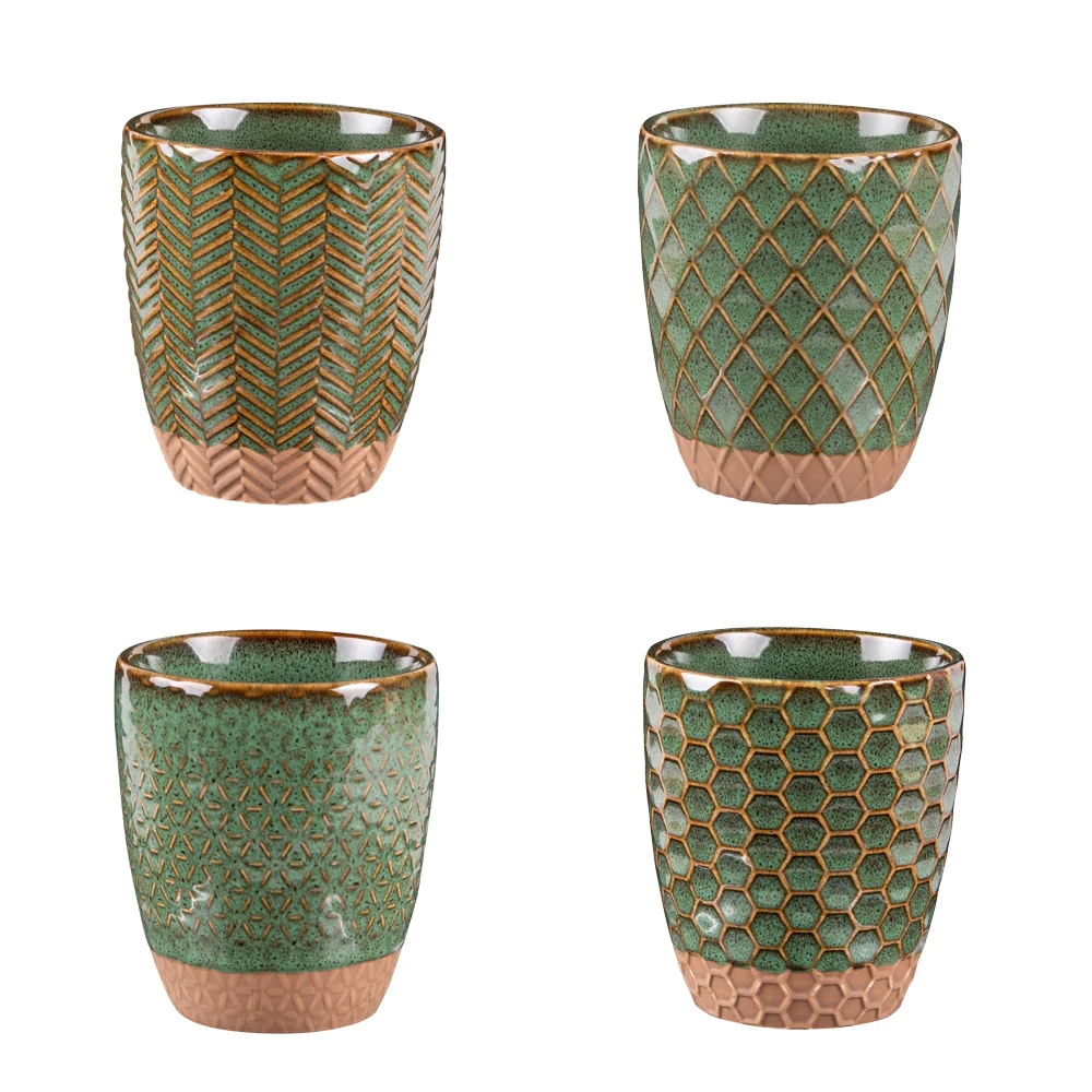 Coffret de 4 gobelets Jaspe 20 cl vert Table passion