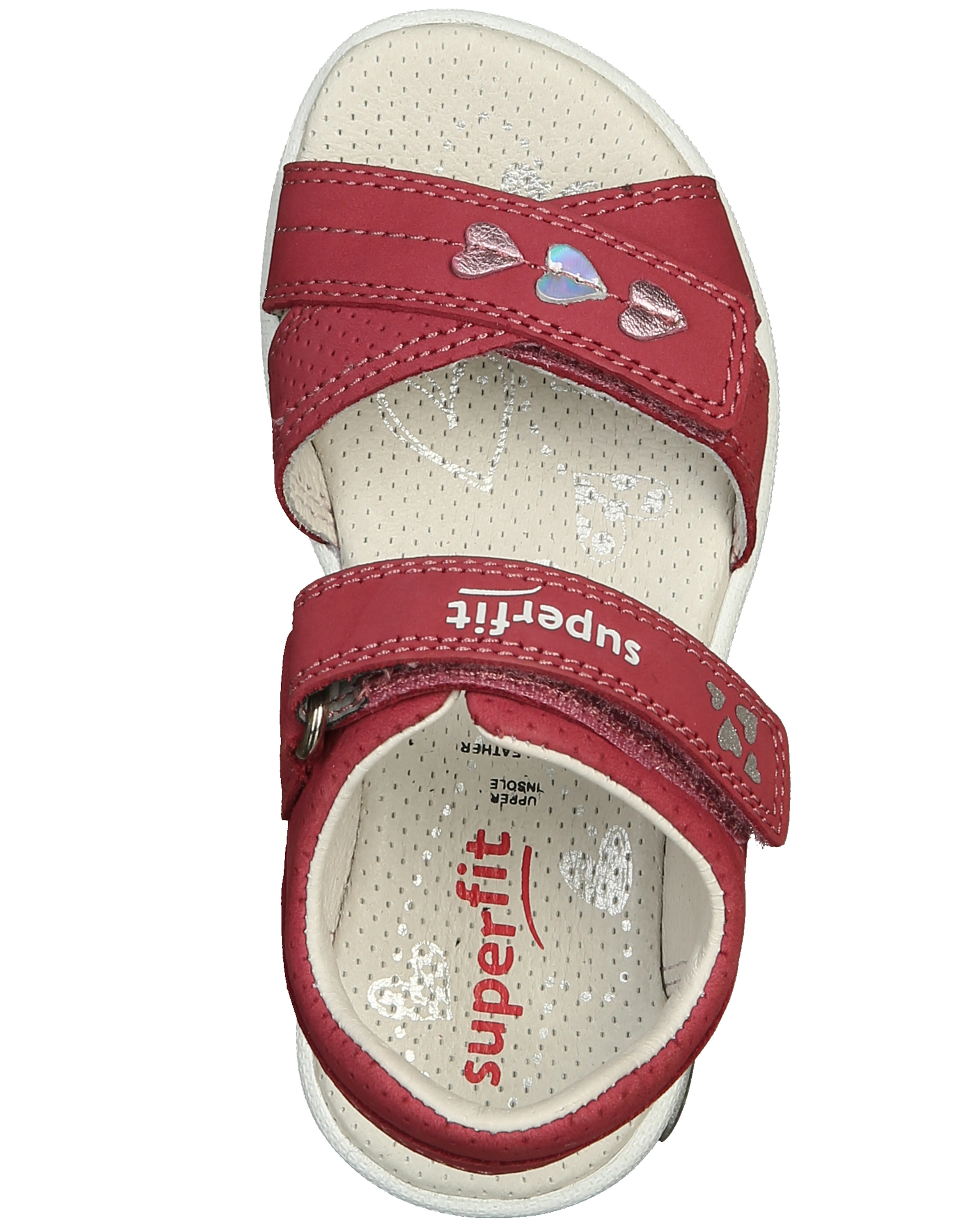 Leder-Klettsandalen EMILY - HERZ in pink