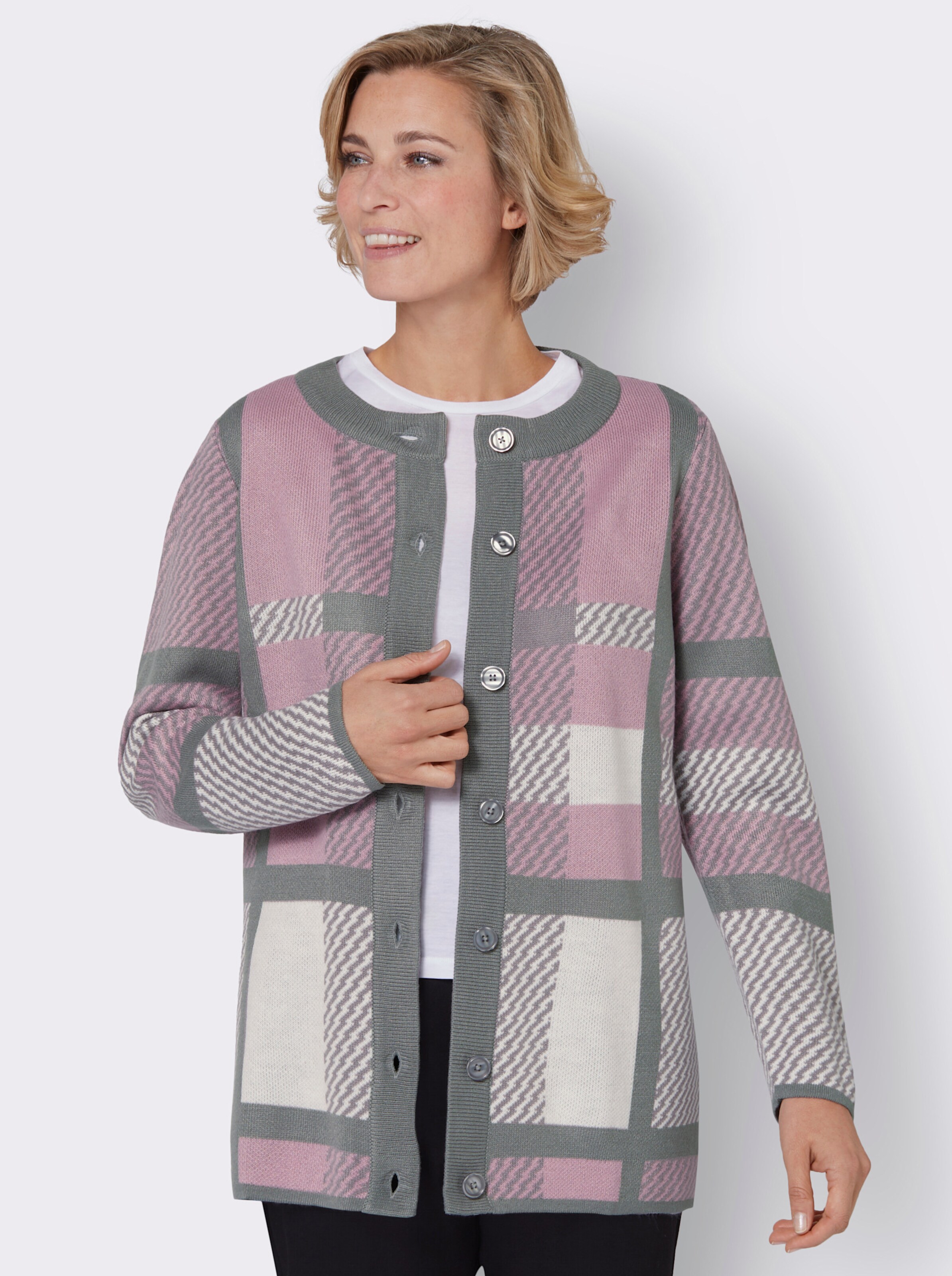 Jacquard-Strickjacke