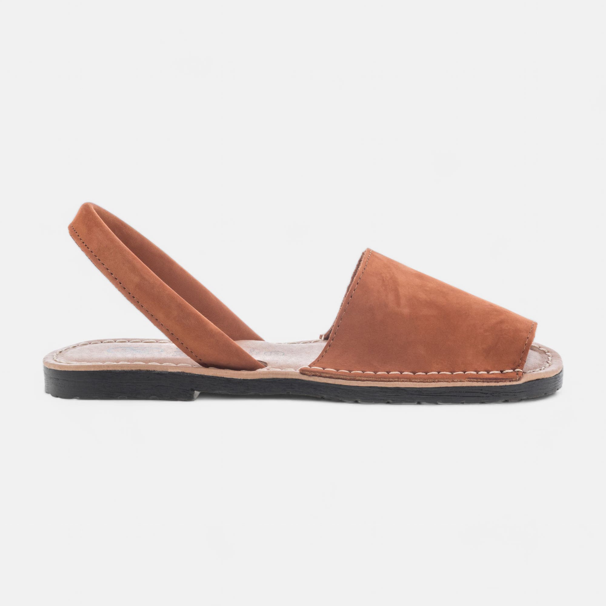 Sandales Femme en cuir cognac