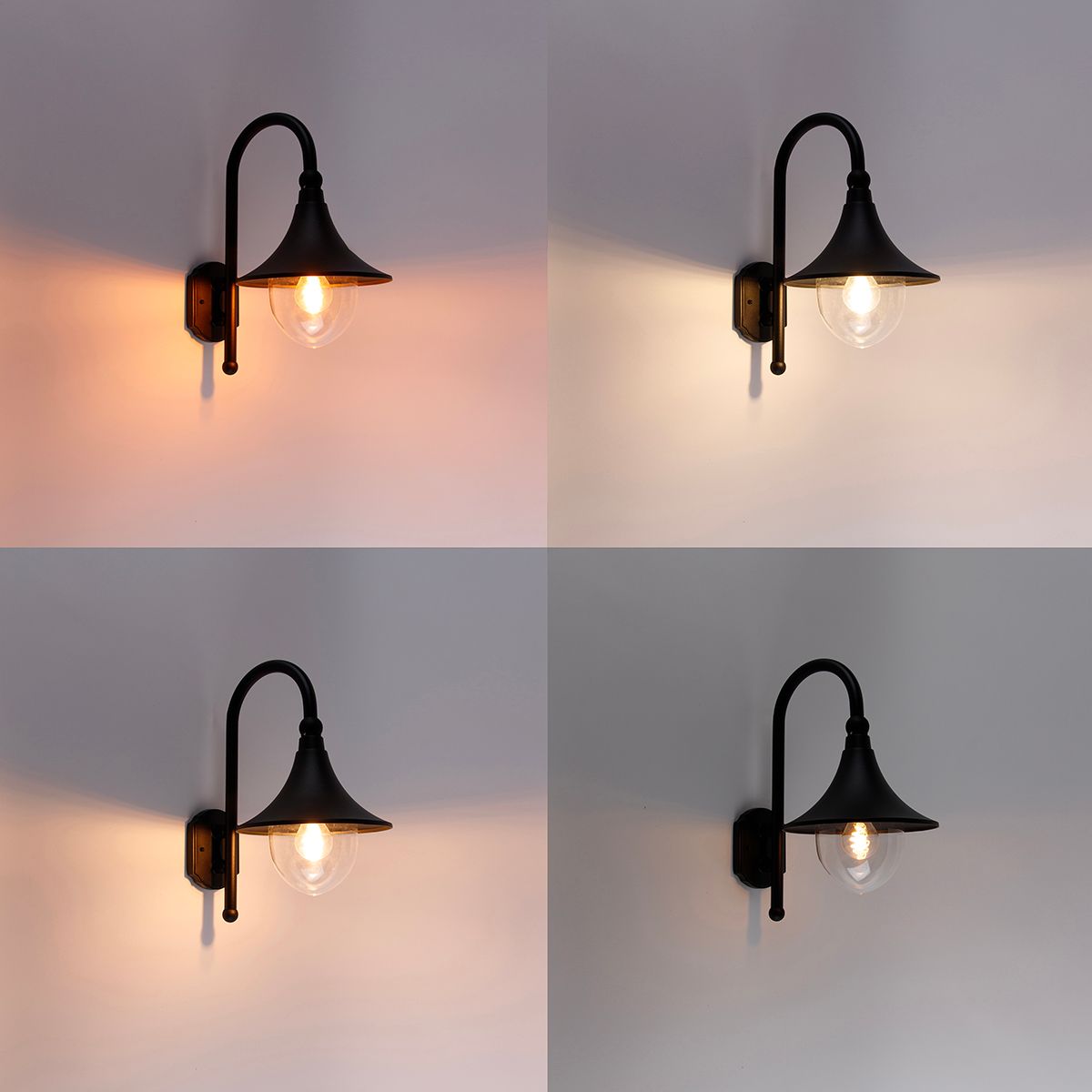 Smart buiten wandlamp zwart IP44 incl. Wifi A60 - Daphne