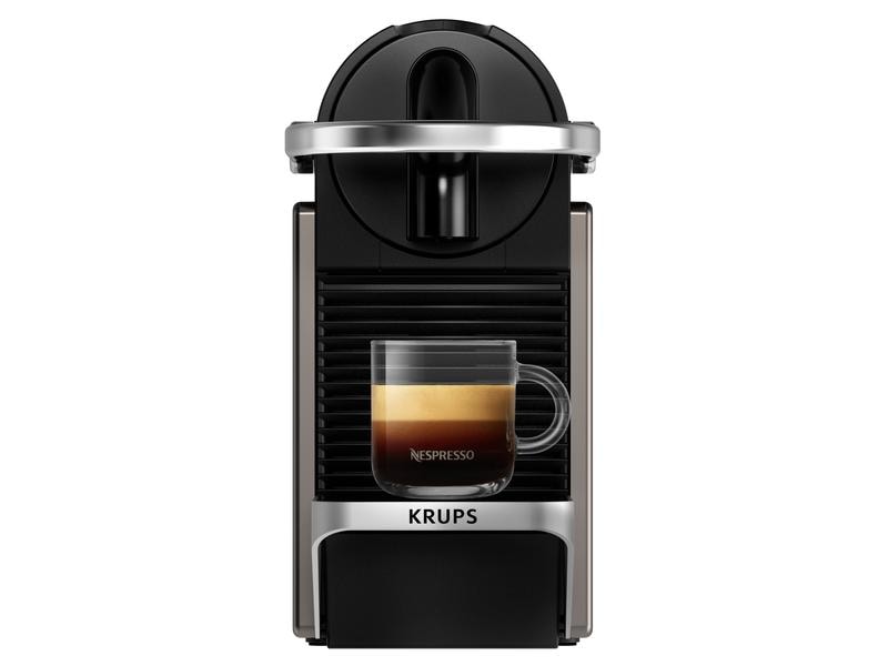 Krups Kaffeemaschine Nespresso Pixie XN306TCH Titan Elegante Kapselmaschine