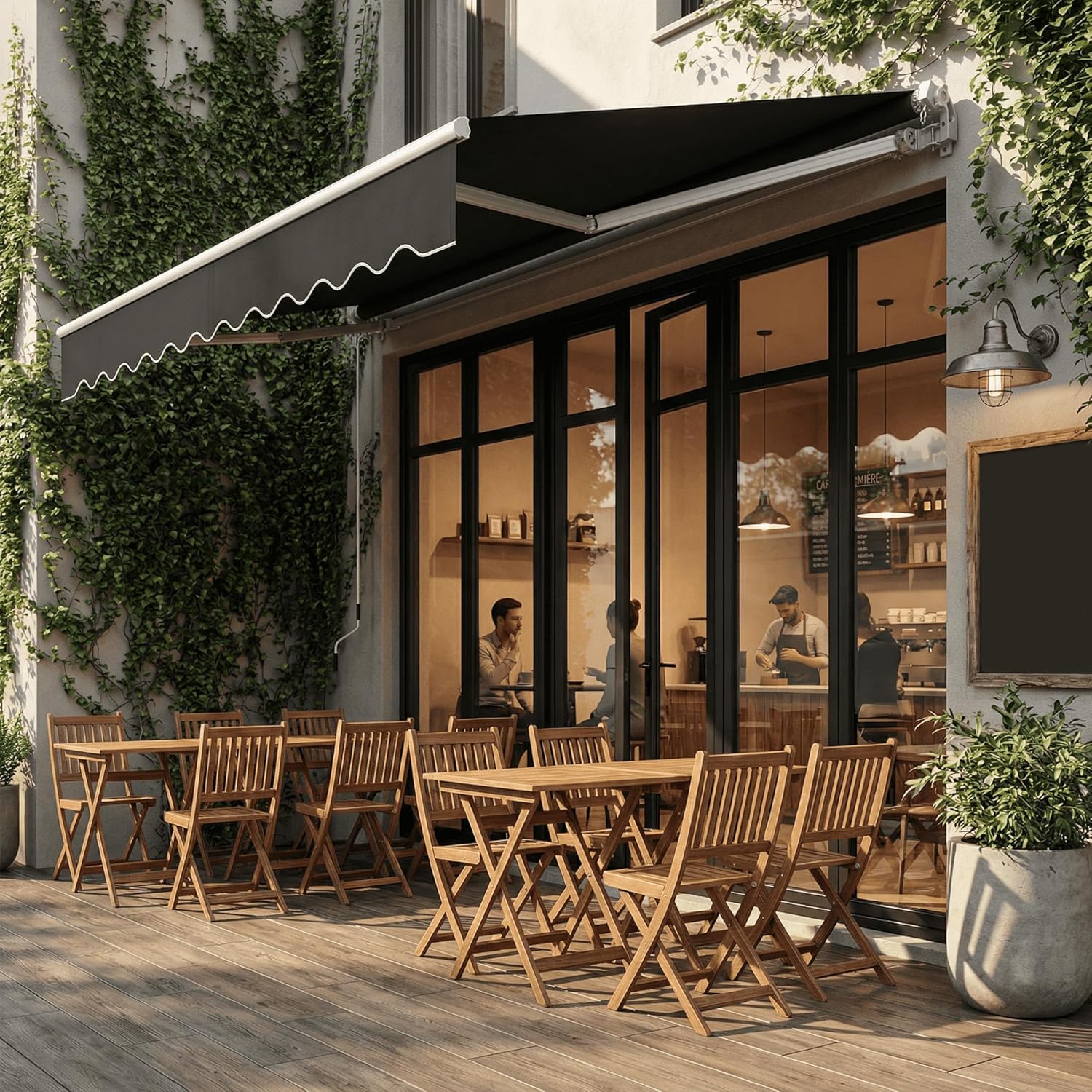 Gelenkarmmarkise Aluminium Markise Einziehbare Markise 400 x 300 cm Gelenkmarkise mit Handkurbel Terrassenmarkise Klemmmarkise Sonnenmarkise Balkonmarkise Sonnenschutz Dunkelgrau