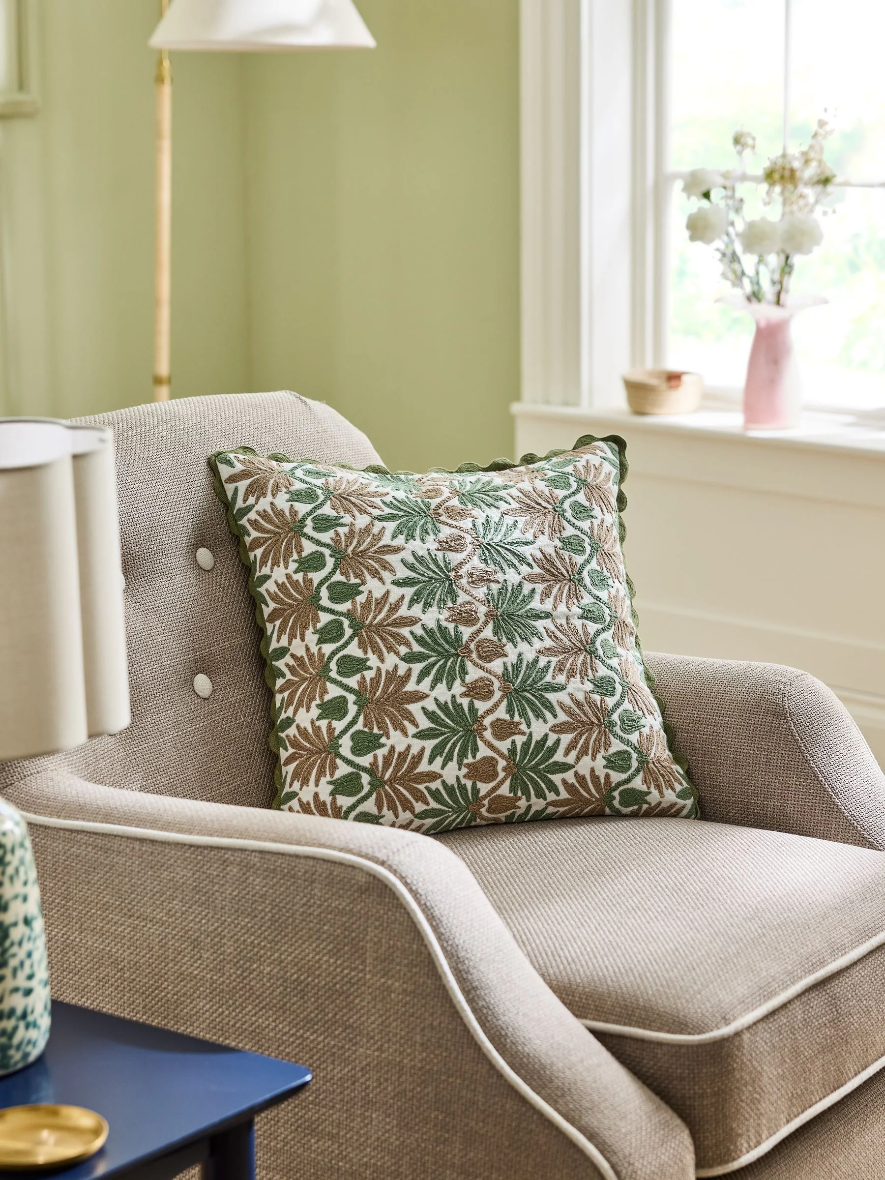 Nina Campbell Embroidered Cushion