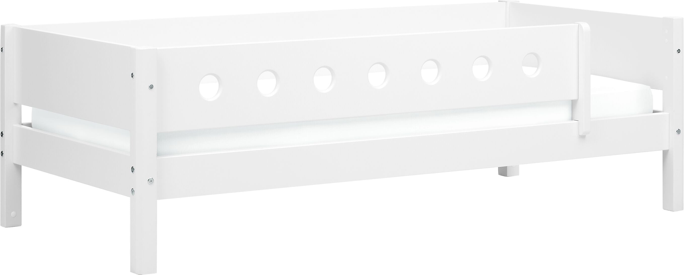 Flexa WHITE Einzelbett - Weiss / B: 100.0 cm x T: 210.0 cm x H: 67.0 cm
