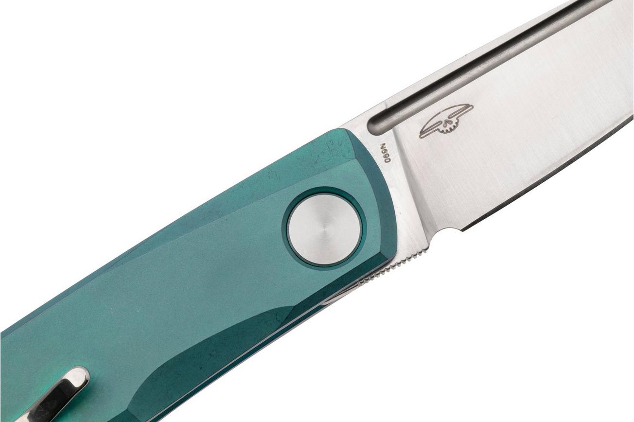 Real Steel Luna TS 7001TS06 Satin N690, Cyan Monochrome Titanium, zakmes, Jakub Wieczorkiewicz design