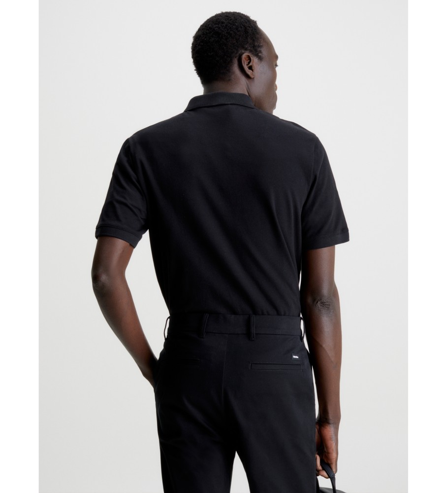Calvin Klein Polo Slim Piqu Elástico negro