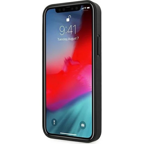 iPhone 12 / iPhone 12 Pro Leder Hardcase Hülle 4G Big Metal Logo (GUHCP12M4GMGGR) - Schwarz / Gold