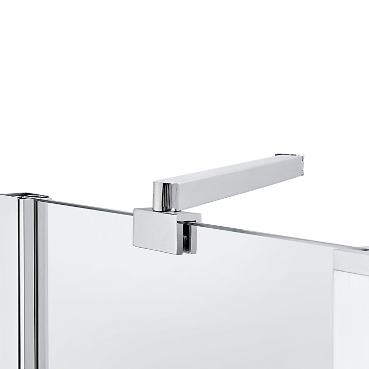 Pare-baignoire 2 volets verre transparent profilé finition poli GoodHome Calera H. 140 x l. 104 cm