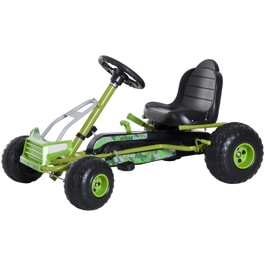 HOMCOM Tretauto mit Handbremse grün