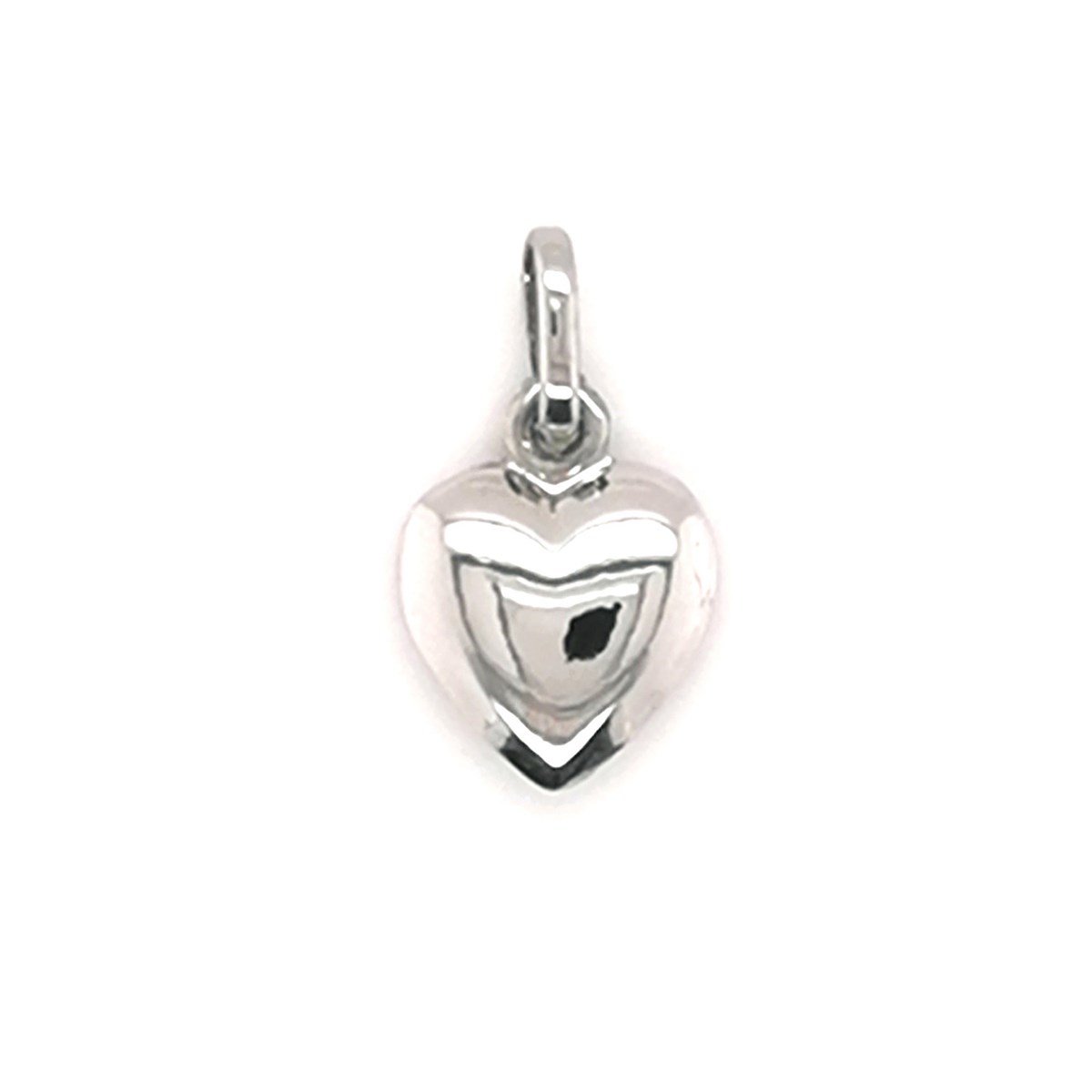 Pendentif coeur double coque or blanc 18 carats