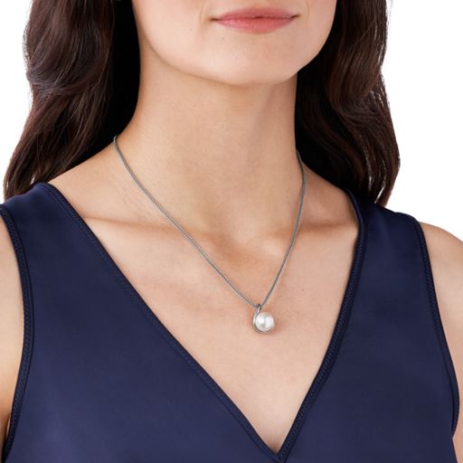 Skagen Agnethe Pearl Pendant Halskæde, Stål, 47 cm