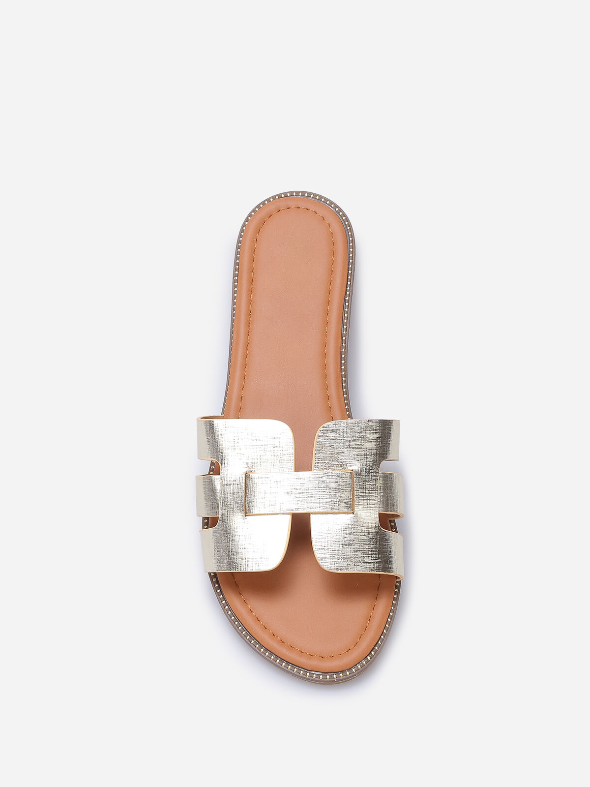 Mules en simili grandes tailles- Doré