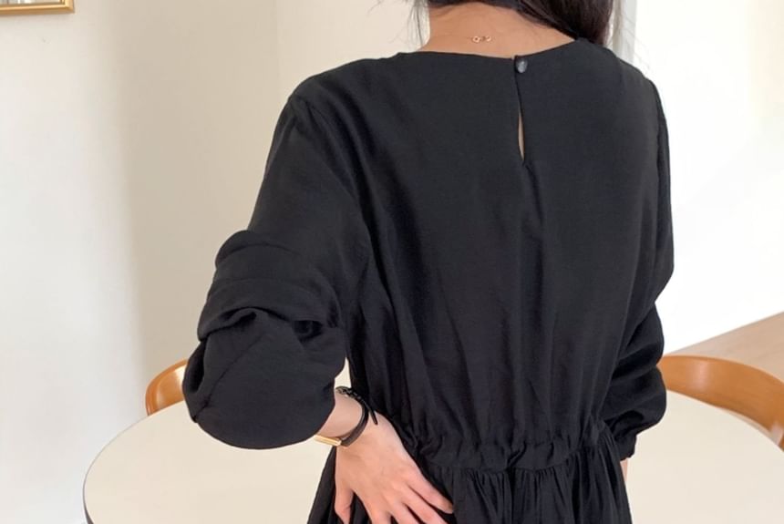 SeoulPop - Effen mini-jurk met lange mouwen