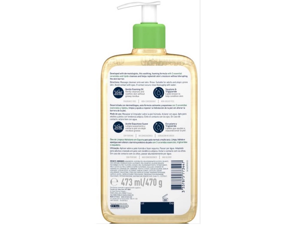 OLEO ESPUMA CERAVE LIMPEZA HIDRATANTE 473 ML