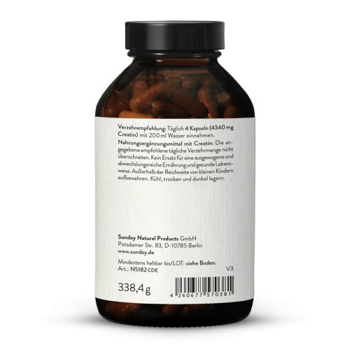 Sunday Natural Products  Creatin KapselnCreatin Monohydrat