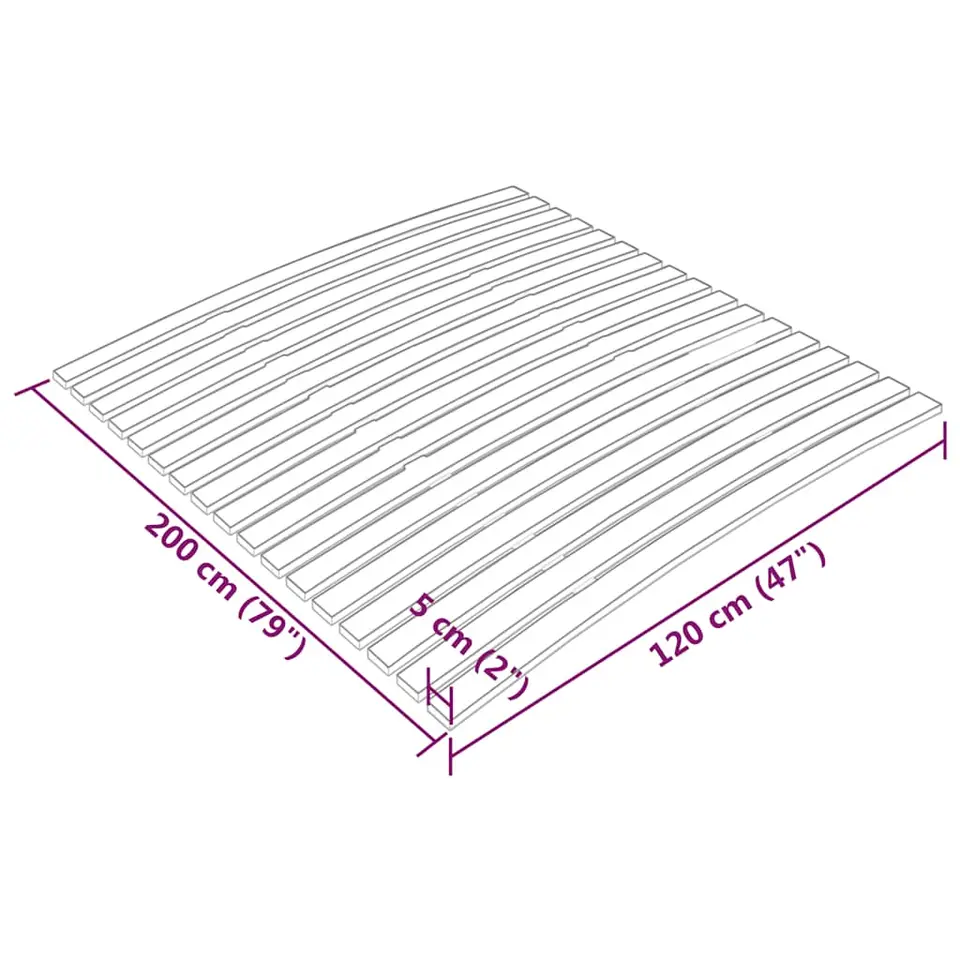 vidaXL - Lattenbodem - Bruin - Hout - 120 x 200 cm