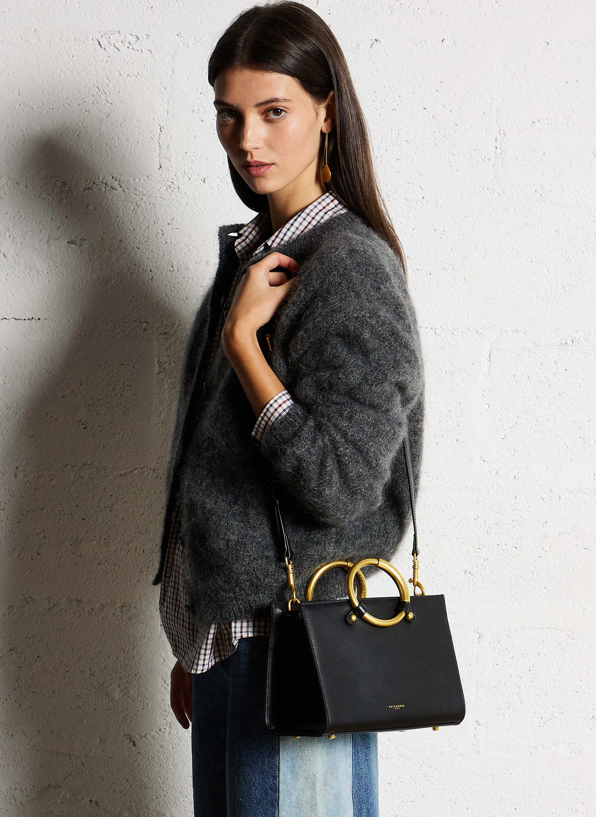 BELLA - Sac bandoulière en cuir | Noir