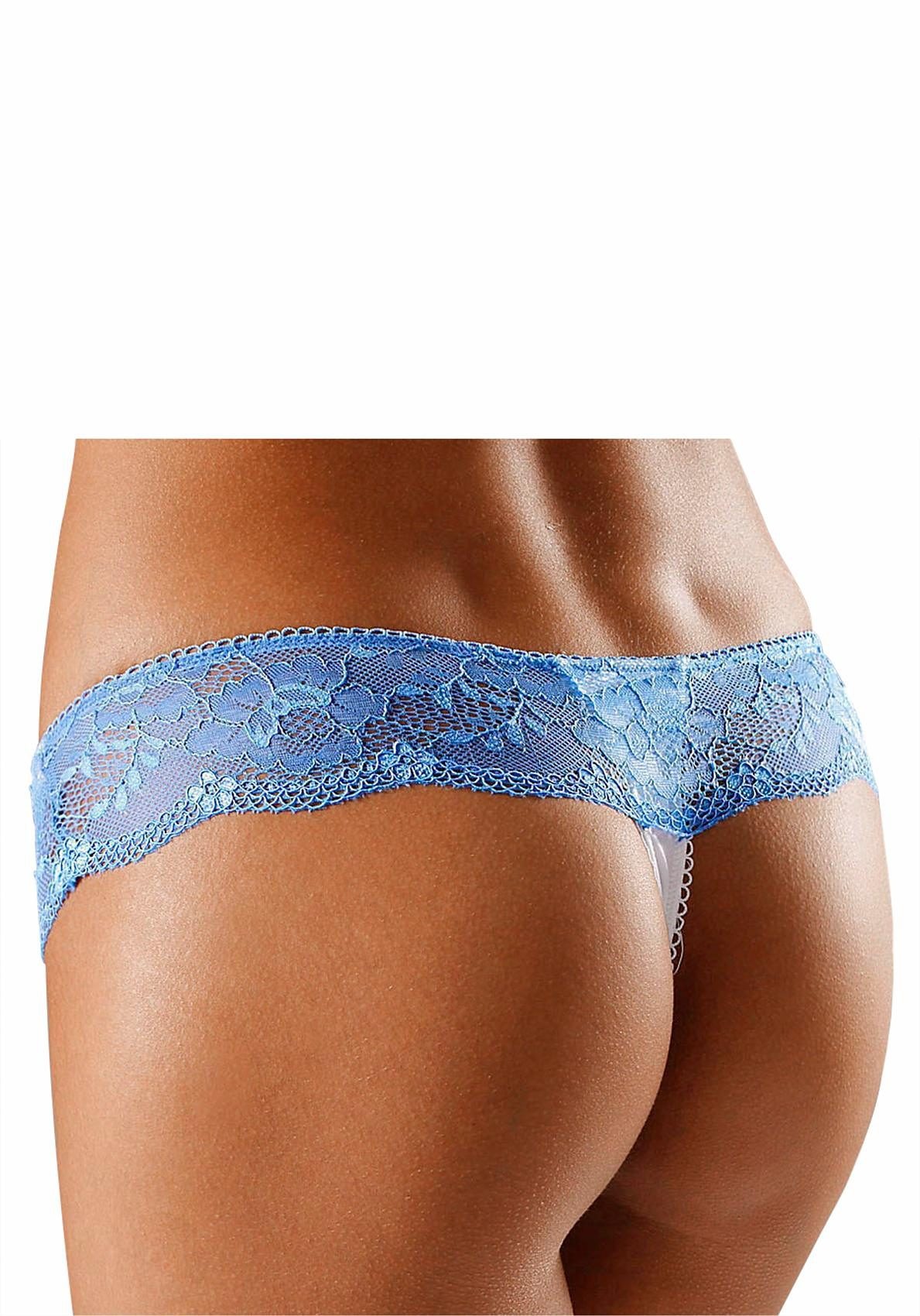 LASCANA String , mit breitem Bund aus blumiger Spitze, Dessous