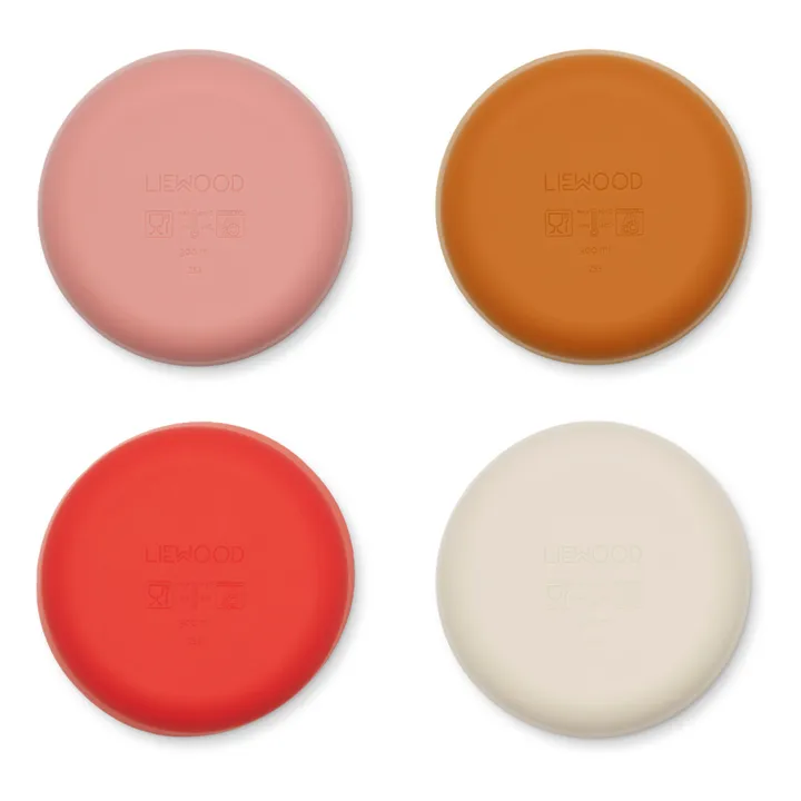 Liewood Bols en silicone Iggy - Set de 4 | Rouge