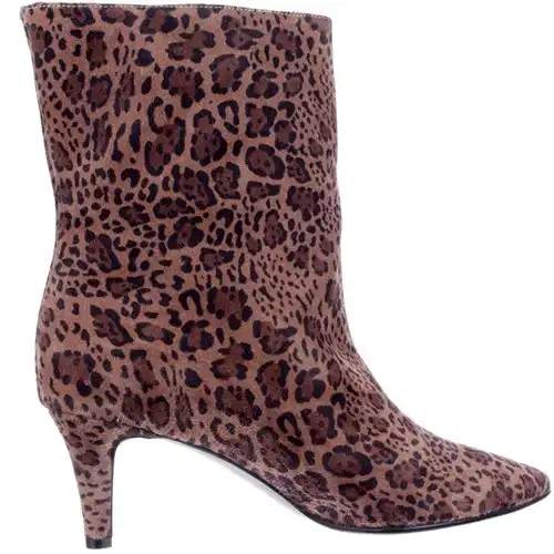 Babouche bruin luipaard Alison-2 - maat 43 enkellaars bruin luipaard - maat 43 Calandschoen
