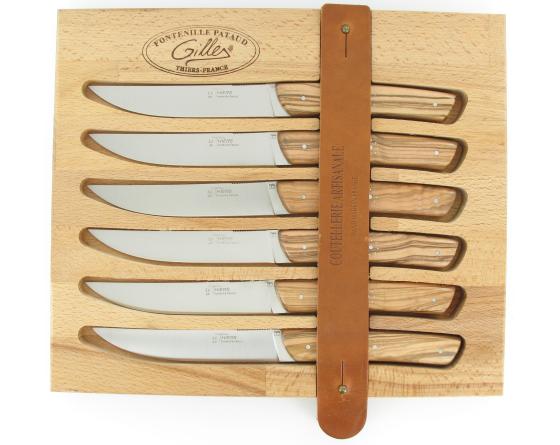 Coffret de 6 Thiers Fontenille Pataud en Olivier Couteaux de Table par Fontenille Pataud