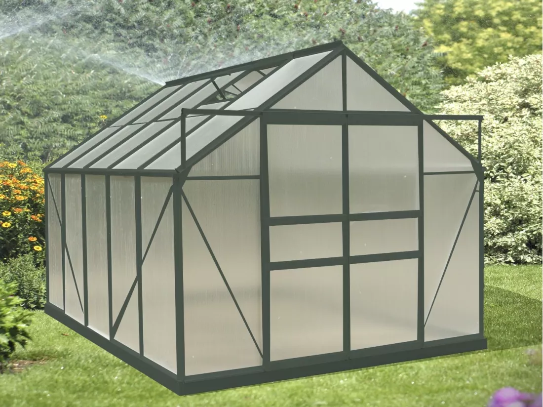 Serre jardin structure aluminium couleur verte