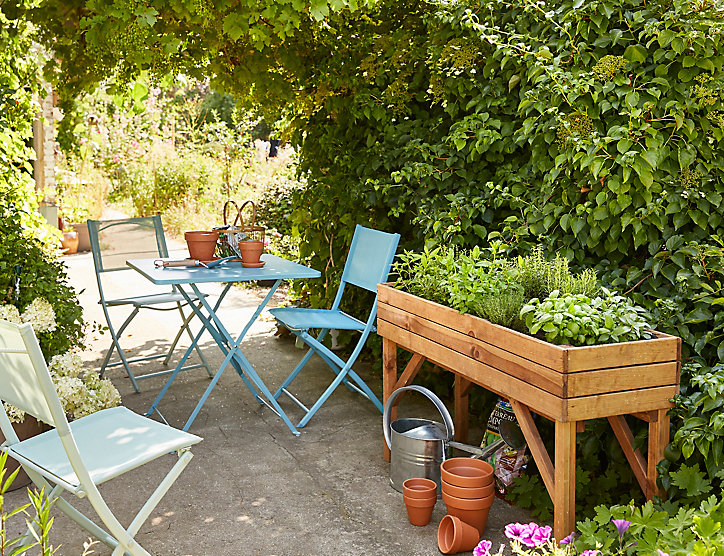 Table de jardin Saba en acier coloris gris L.70 x l.70 x H.71 cm