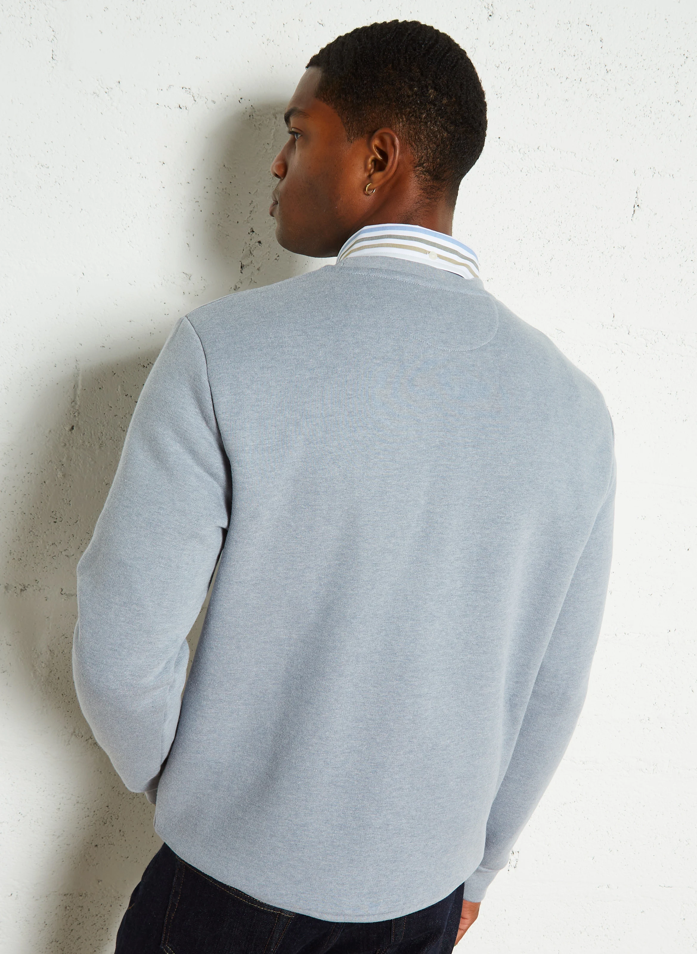 Sweat ample sérigraphié en coton| Bleu