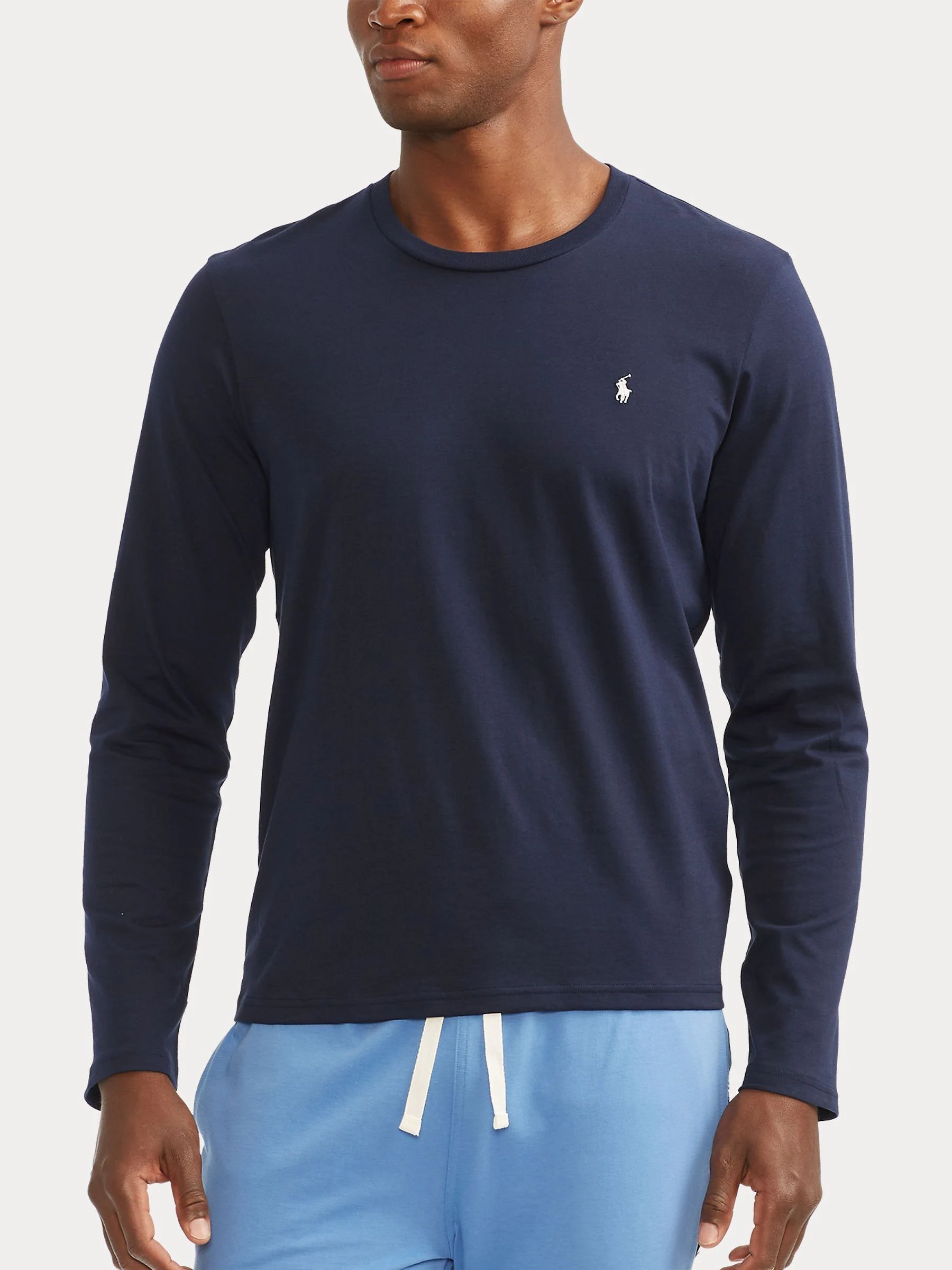 Donkerblauw - Polo Ralph Lauren T-shirt van katoen met logo en lange mouwen