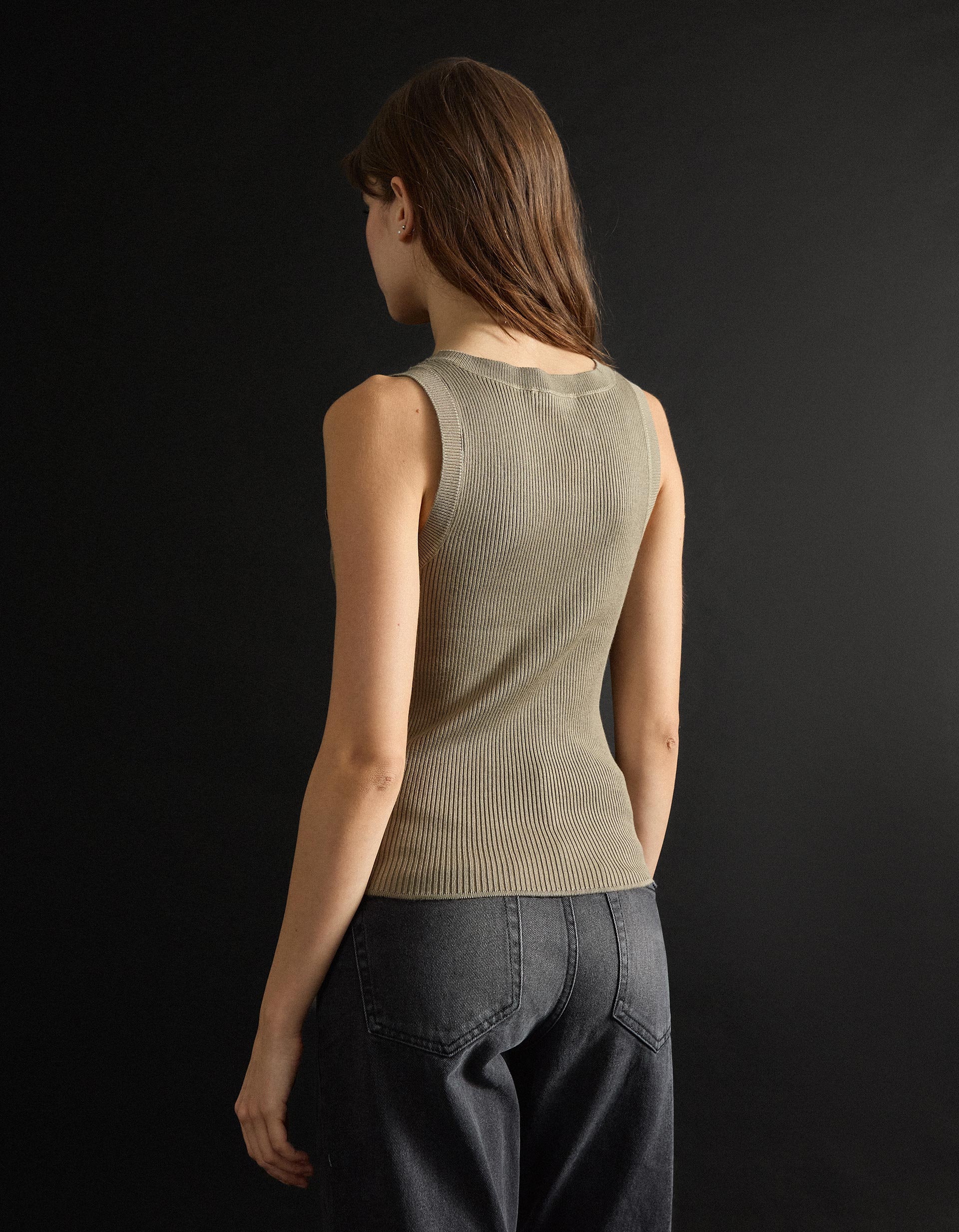 Top, Mulher, Verde Escuro