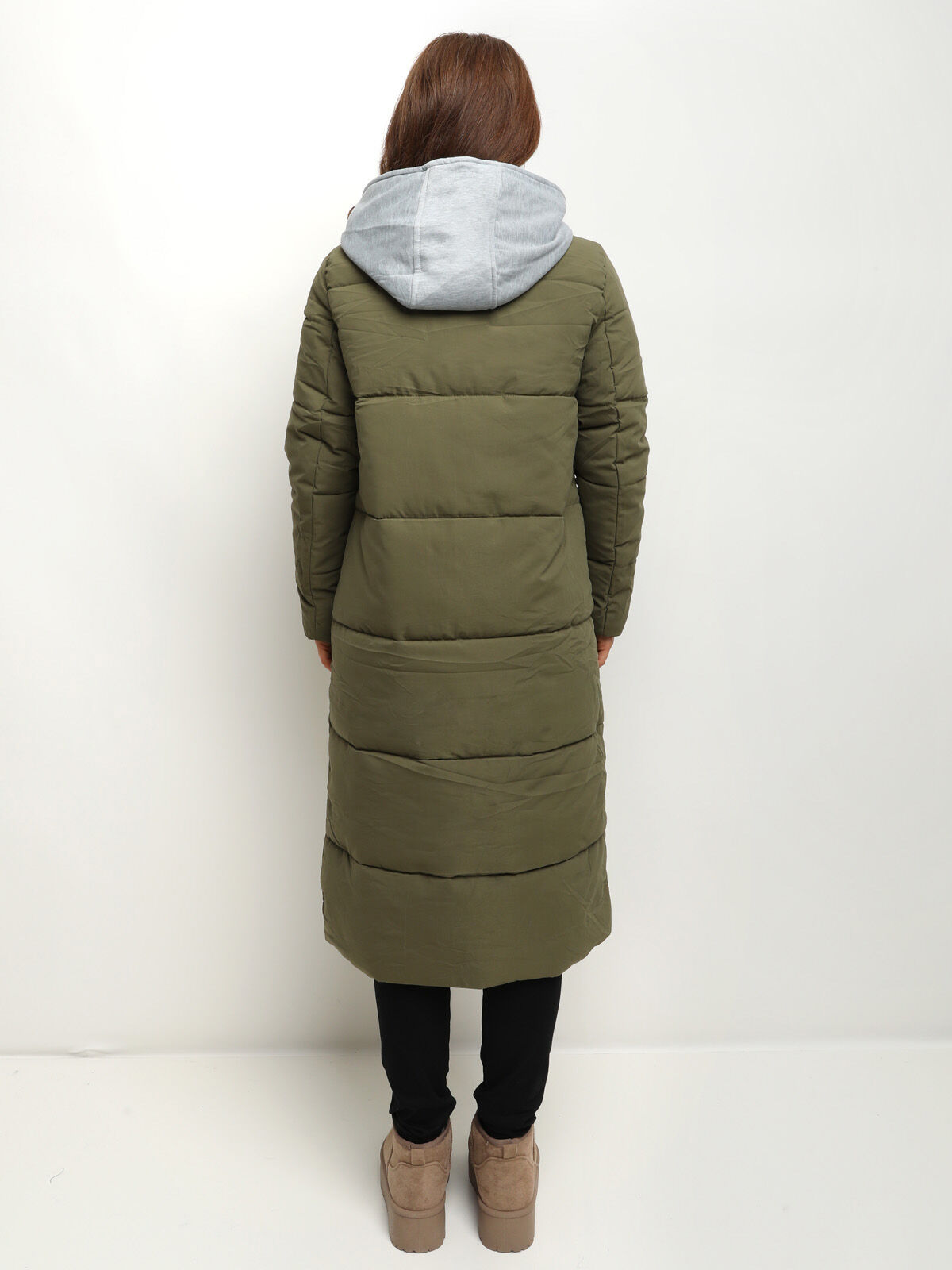 Doudoune oversize avec capuche- Kaki