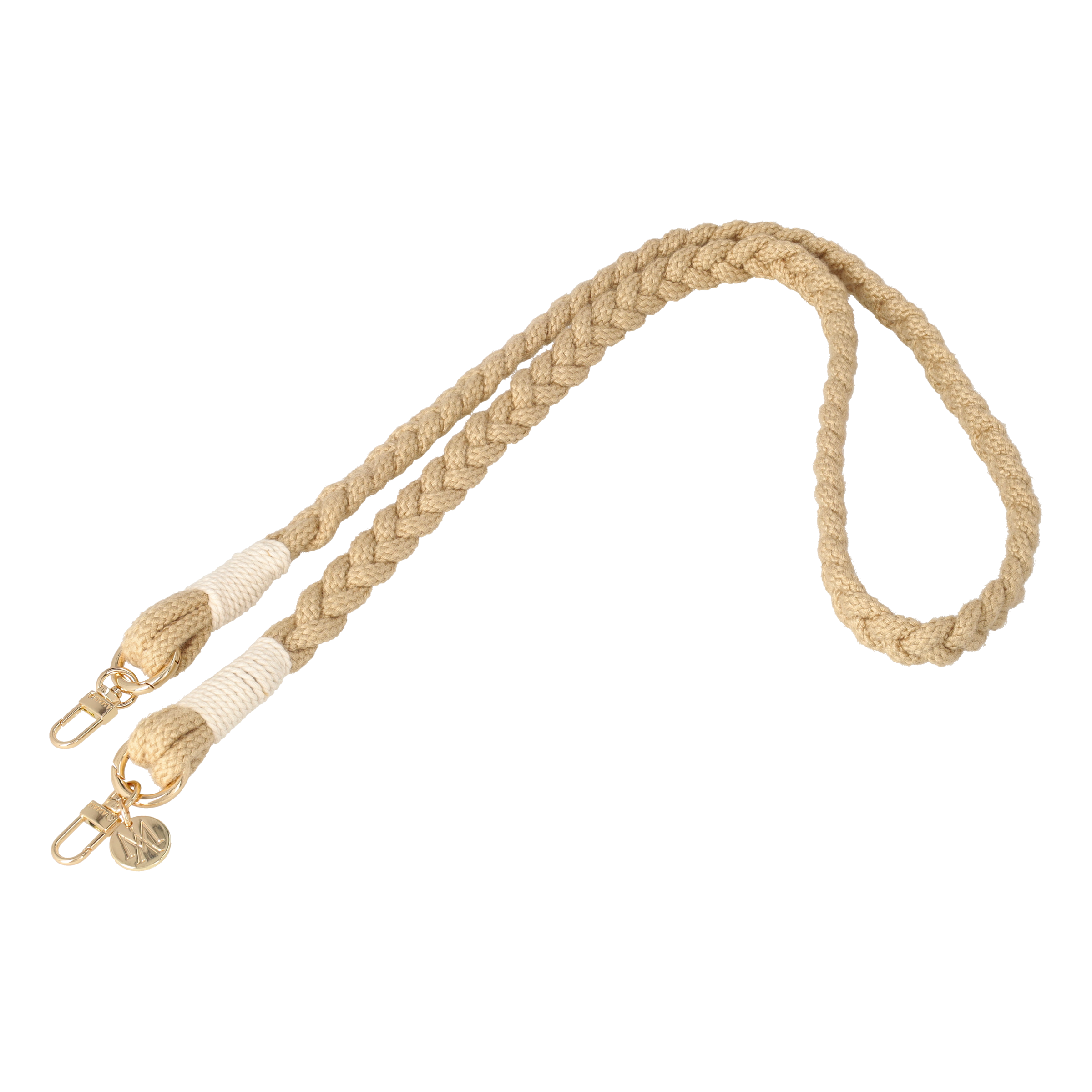 Handgemachte Handykordel Geflochtenes Umhängeband für Handyhüllen Gold - Beige (Ecru)