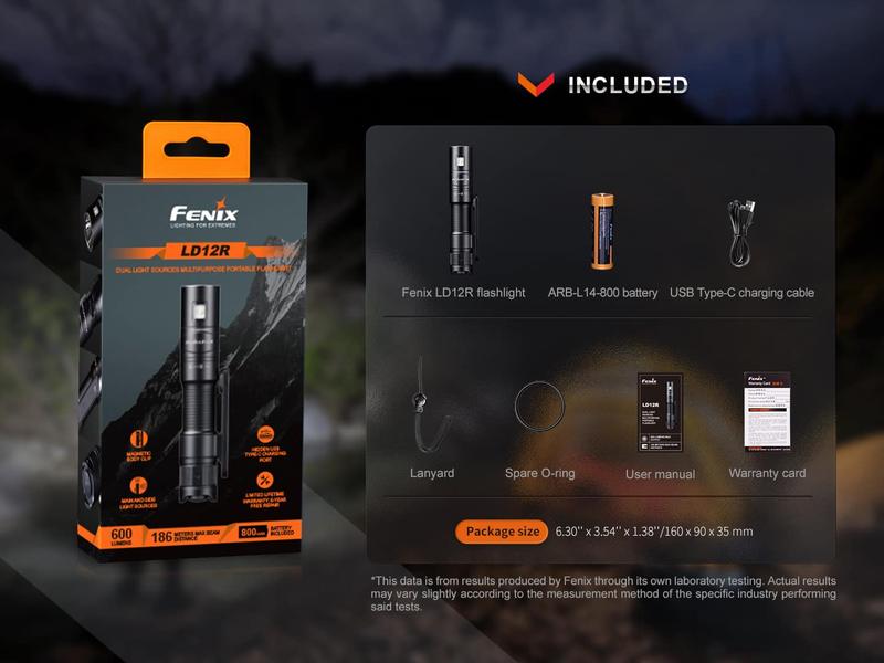 Fenix Taschenlampe LD12R Wiederaufladbare LED-Taschenlampe