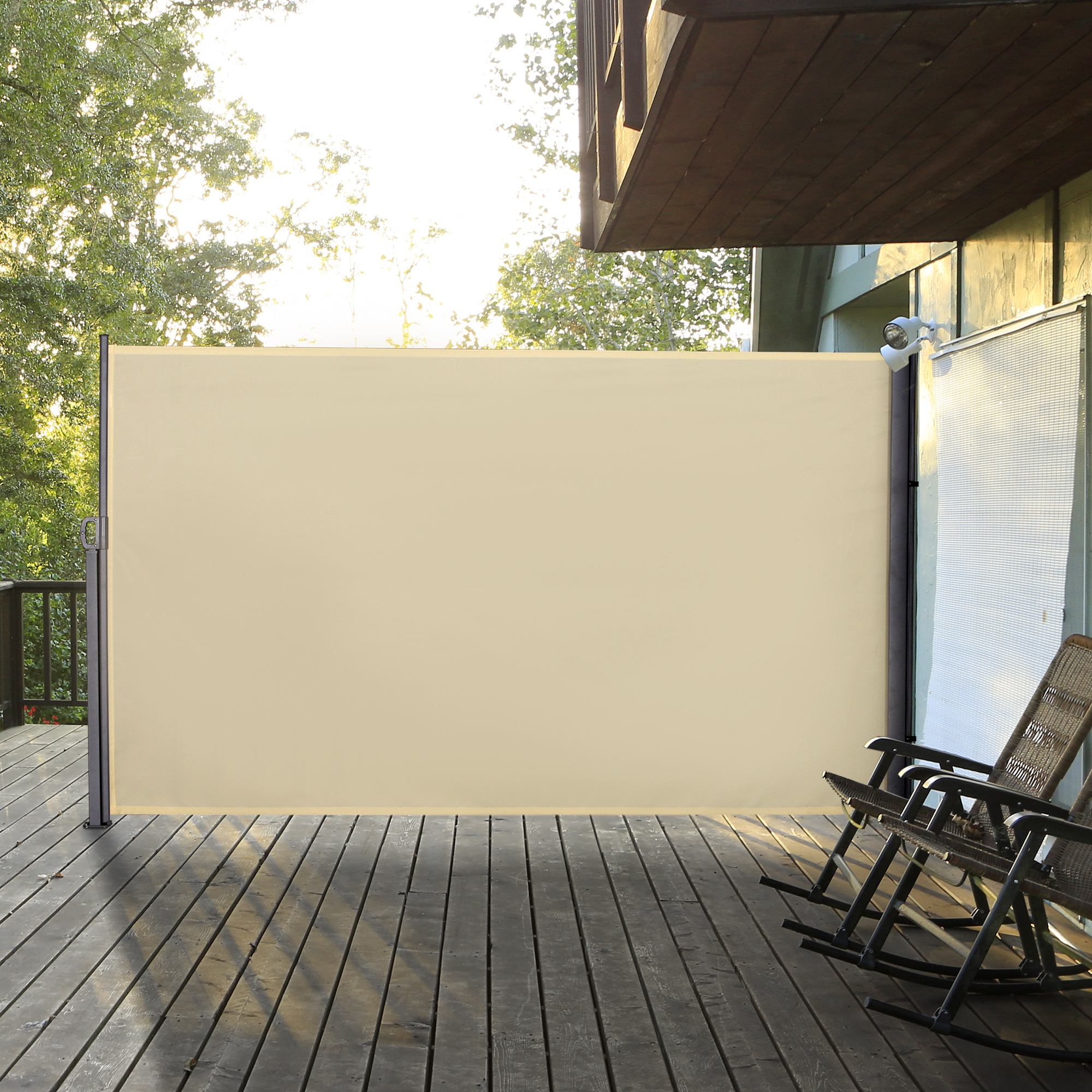 Toldo lateral retrátil Outsunny cor creme