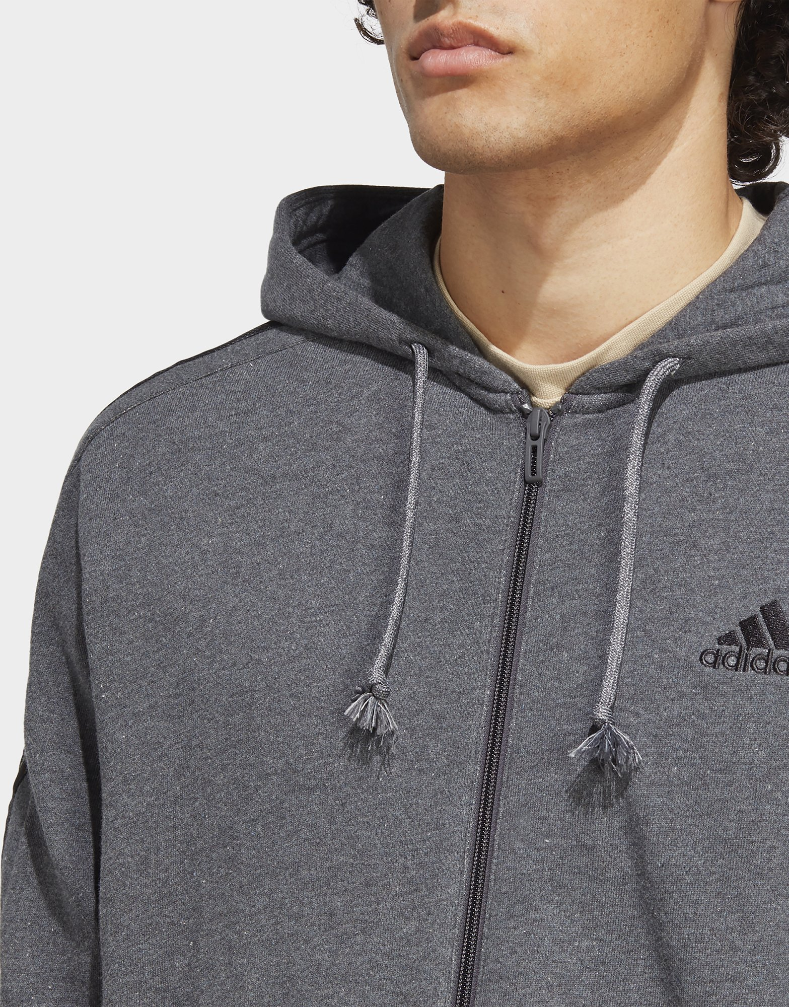 adidas Veste à capuche zippée 3 bandes Essentials