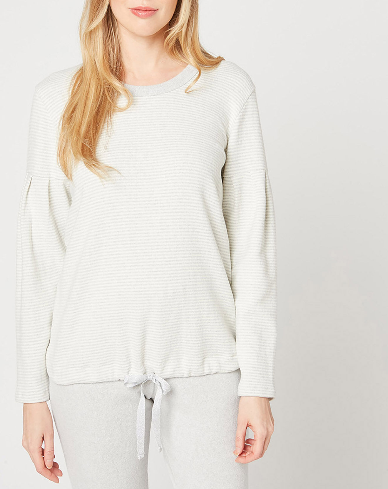 Le Chat Pyjama Sweethome gris chiné/blanc