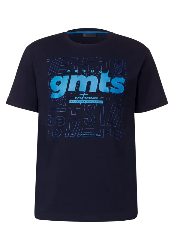 T-Shirt mit Frontprint - nightshadow blue