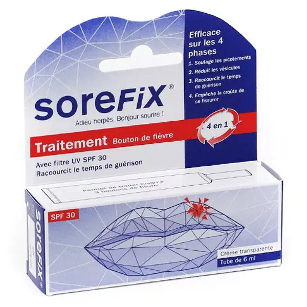 Creme para herpes labial Sorefix, tubo de 6ml