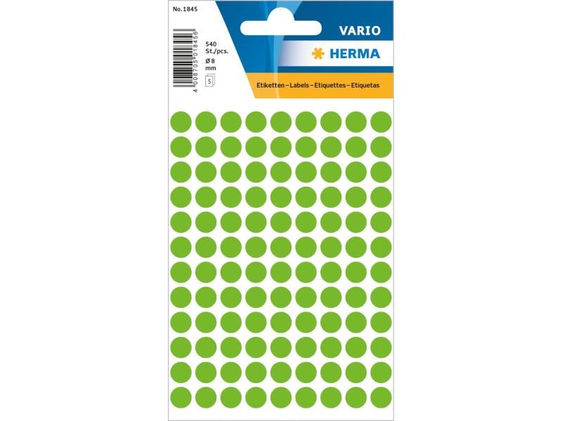 Herma Stickers Klebepunkte Vario Ø 8 mm, Grün Markierungspunkte Sticker