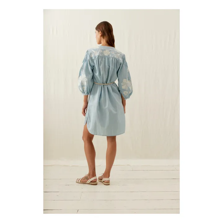 Louise Misha Robe Nilou Coton et Lin - Collection Femme | Bleu