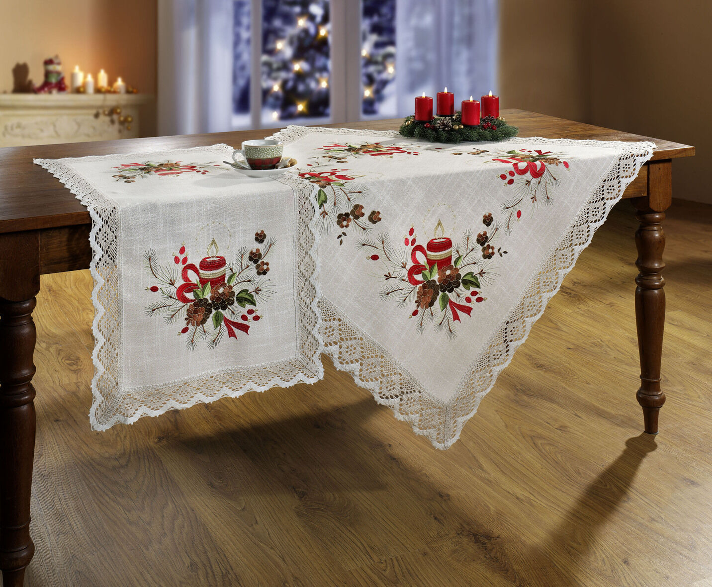 Raumdekoration mit festlichem Weihnachtsmotiv