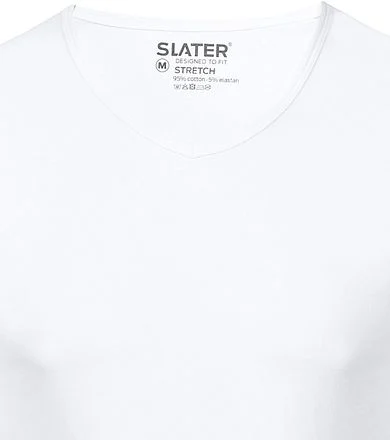 Slater 2-pack Stretch V-hals T-shirt Wit 6600 kopen