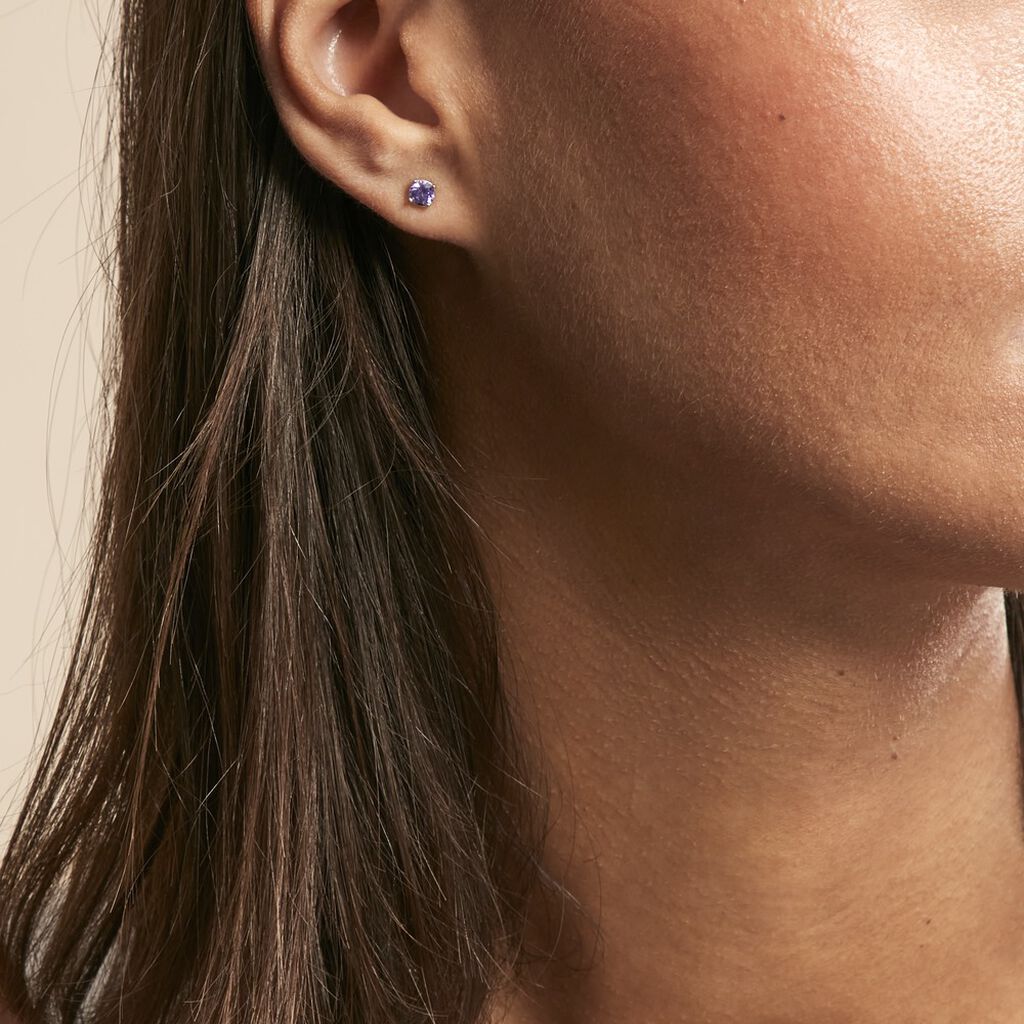 Boucles D'oreilles Puces Rio Argent Blanc Oxyde