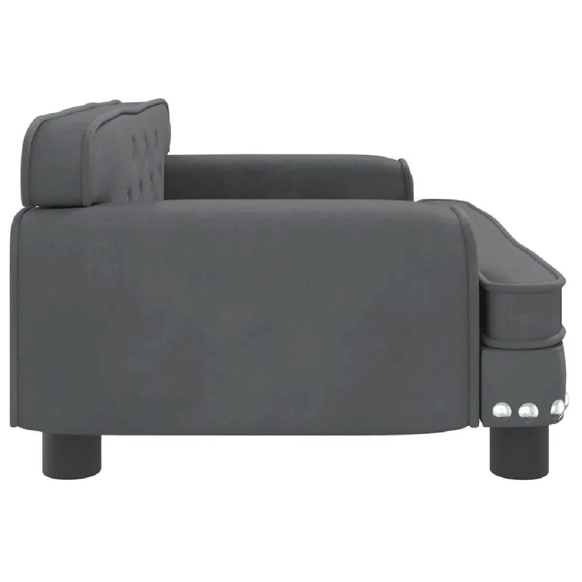 vidaXL Canapé pour enfants gris foncé - 70x45x30 cm - Velours