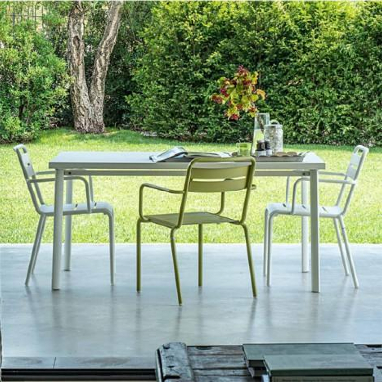 Emu Star aluminium tuinstoel met armleuning grijs/groen