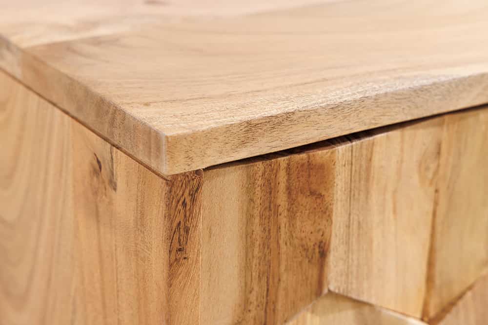 Hängendes TV-Board MYSTIC LIVING 160cm Akazie natur 3D Oberfläche Massivholz